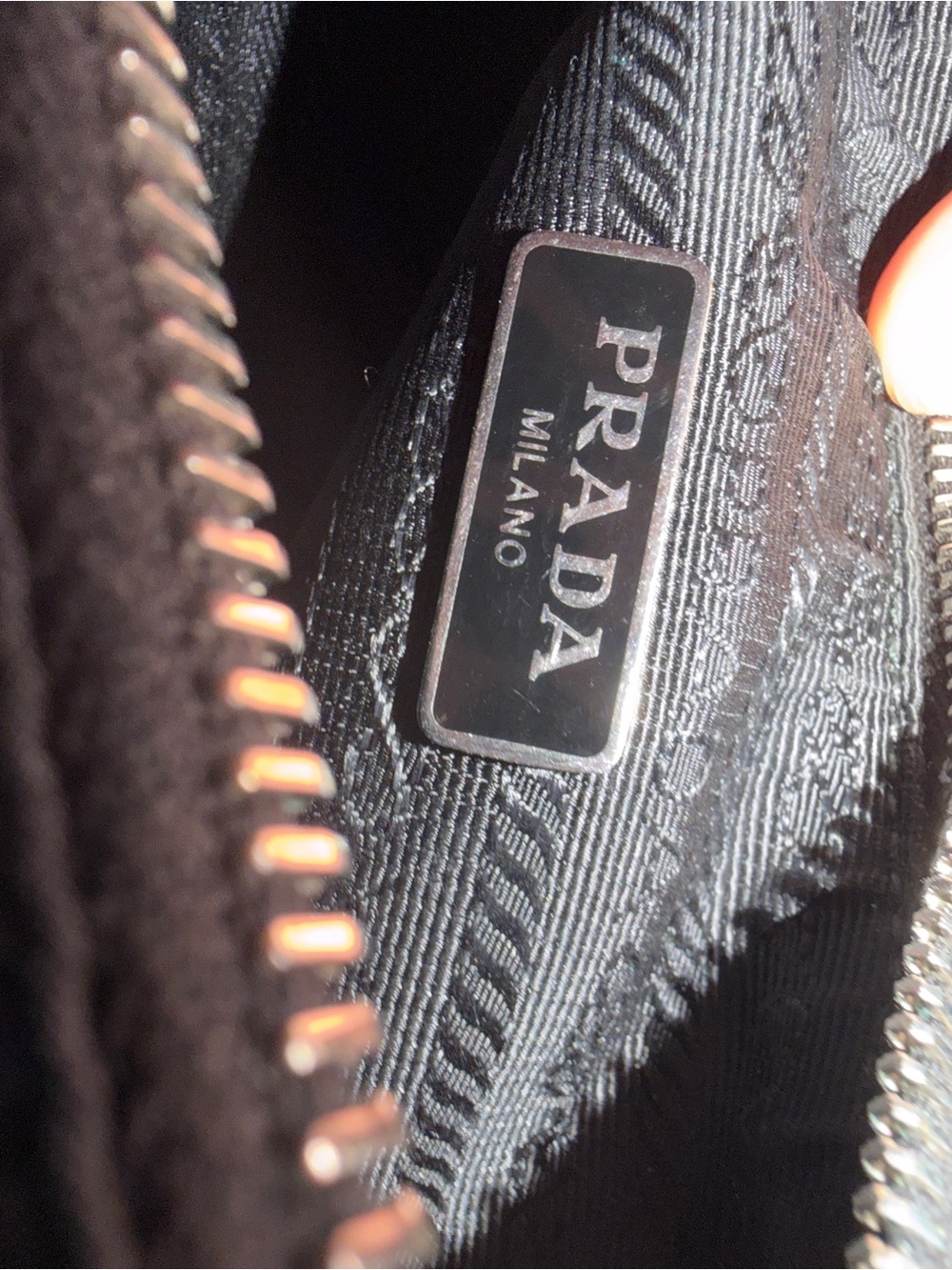 Prada Black Nylon Crossbody Bag with Chain Detail - Picture 6 of 12